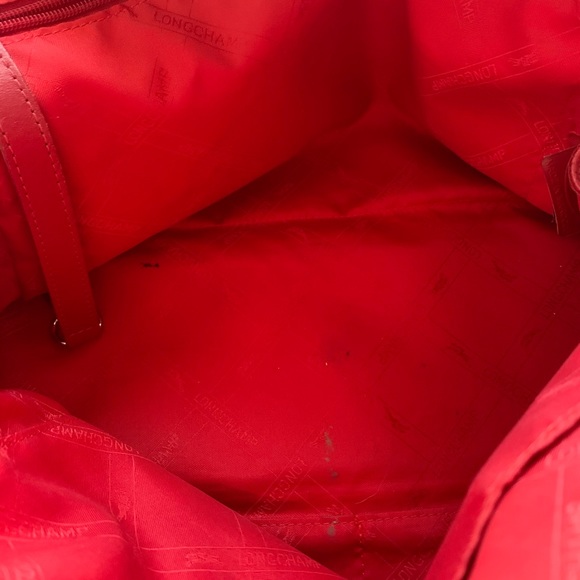 Longchamp Red Nappa Pebbled leather satchel handbag - Picture 11 of 13